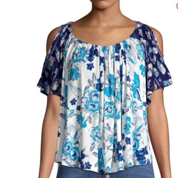 ⭐️NWT MSRP $78 Free People Baja Short Sleeve Print T-Shirt Women's Size Small - Picture 3 of 8